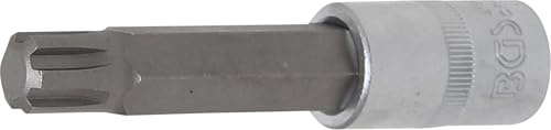 BGS 4168 | Bit-Einsatz | Länge 100 mm | Keil-Profil (für RIBE) M14 | Antrieb Innenvierkant 12,5 mm (1/2) | Chrom-Vanadium-Stahl | verchromt, matt | mit Rändelung