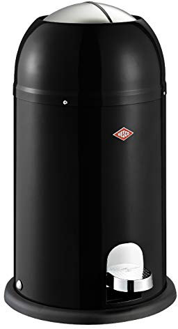 WESCO 180 312 Kickmaster Junior Abfallsammler 12 Liter schwarz 30 x 30 x 51cm (L/B/H), Edelstahl