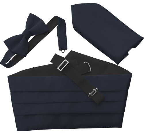 Great British Tie Club Herren Satin Kummerbund Set mit Fliege und Einstecktuch – Elegantes Smoking Accessoire Set für Hochzeit, Gala, Party & Festliche Anlässe