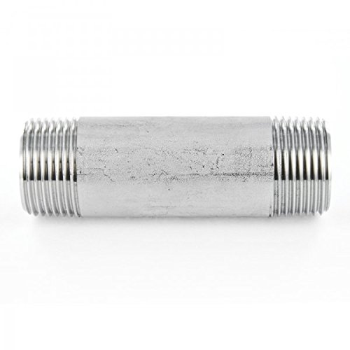 KI Edelstahl Rohrdoppelnippel V4A Gewindefitting 1 1/2 x 80mm