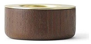 Menu Chunk of Wood - Teelichhalter aus Holz und Messing - Farbe Braun - Höhe ca. 3,50 cm - 5616019