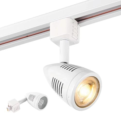 Bullett Multi Directional Bullet Design Gloss White Finish Mains Track GU10 LED Compatible Adjustable Spotlight Track Head Lighting