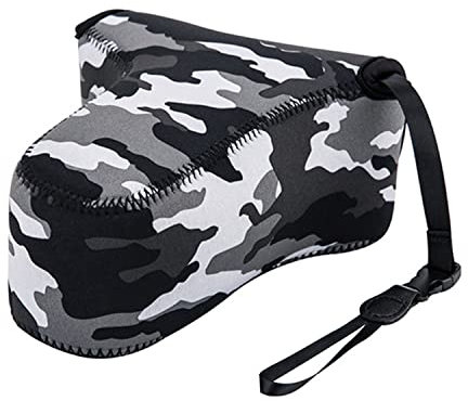 fotasy oc-s3gr Camouflage spiegellose Kamera Tasche Schutzhülle für Sony A6500/A6300/A6000/A5100/A5000 mit 55–210 mm Objektiv, Fujifilm X-M1/X x-t10/x-t20 mit 55–200 mm Objektiv