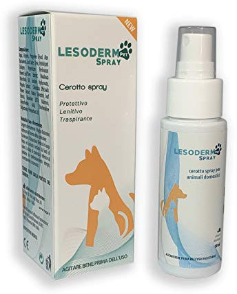 Lesoderm Pet Spray Cicatrisant pour Animaux 50 ML - Patch Spray curatif pour Excoriation et plaies superficielles des Chiens, des Chats, des Animaux domestiques et des Jardins