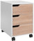 HOMCOM Cajonera de Oficina con Ruedas Mueble Archivador con 3 Cajones Cajonera para Escritorio Estudio 40x50x57,5 cm Roble y Blanco