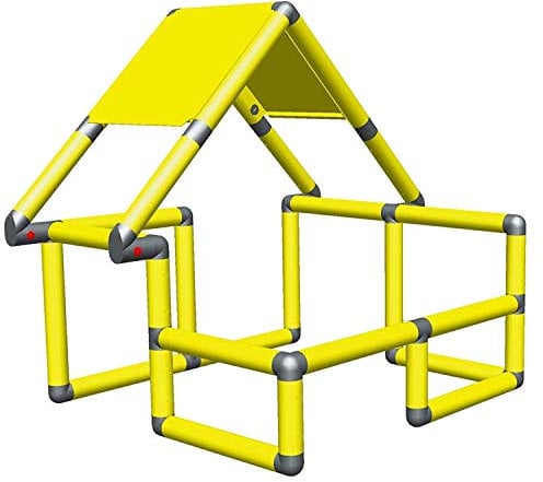 Moveandstic 875183 - Basic Baukasten Grundbaukasten Spielhaus erweitern zum Spielplatz im Garten oder im Kinderzimmer (Gelb)
