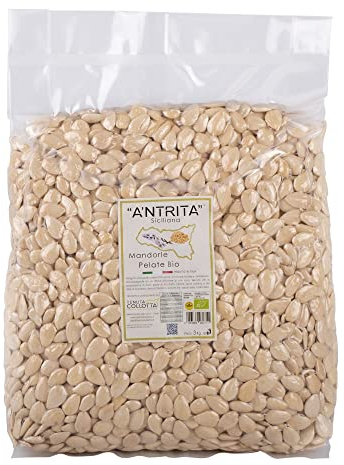 A'Ntrita® - Amandes Pelées Biologiques 3 Kg - 100% Italiennes - Produit en Sicile