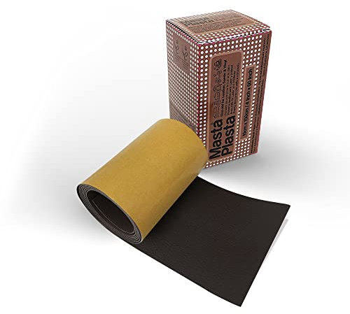 MastaPlasta Selbstklebende Leder Reparatur Patch - Dunkelbraun 150cm x 10cm. Ihr schnelles und einfaches All-in-One-Reparaturset in Polsterqualität für Sofas, Autositze, DIY