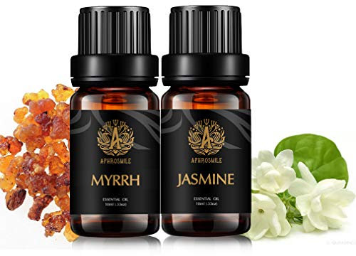Aromatherapie Myrrhe ätherisches Öl Set für Kerze & Seife machen, 100% reine Jasmin ätherische Öle Kit für Hause, 2X10ml therapeutische Grade Jasmin Öle für Massage, 100% reine Myrrhe Öle für Diffusor