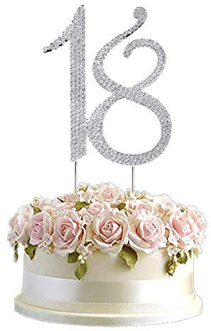 18 Zahl Strasssteine Cake Topper Kuchendekoration 18 Geburtstag Tortendekoration 18 Jahrestag Geburtstag Party Dekoration Jubiläum