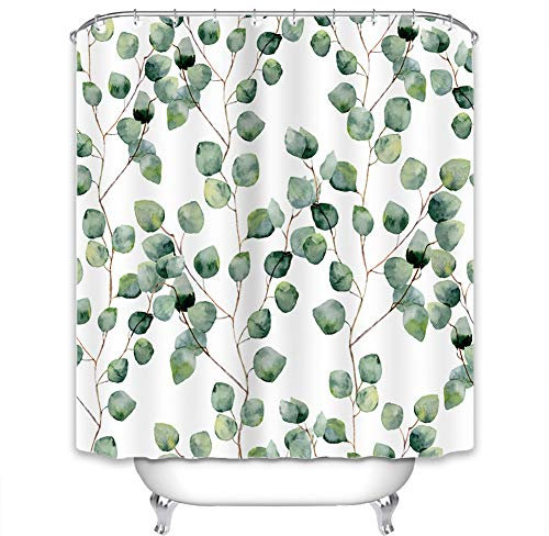 X-Labor Duschvorhang Wasserabweisend Anti-Schimmel inkl. 12 Duschvorhangringe Badewannevorhang für Badezimmer Shower Curtain Blatt-C 240x200cm