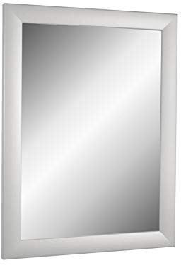 Online-GalleryKing TheMIRROR – Gerahmter Wandspiegel aus echtem Glas 40 x 30 cm – Maßanfertigung in Silber matt Ideal als Flur- oder Salonspiegel – Inkl. Metallaufhängern und Montagematerial