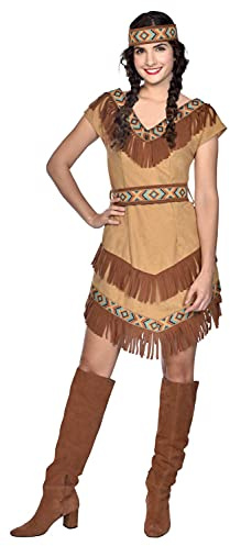amscan Indianer-Kostüm für Damen, Größe 40-42, braun/Hellbraun, 2 Stück