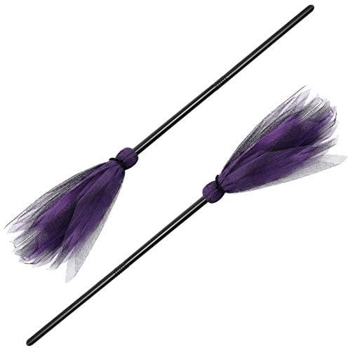 BESPORTBLE 2Pcs Halloween Hexen Besen Kostüm Dekorative Requisiten Maskerade Show Verkleiden Wunder Besen Hexenbesen für Fest Halloween Halloween Cosplay Party (Zufällige Farbe)