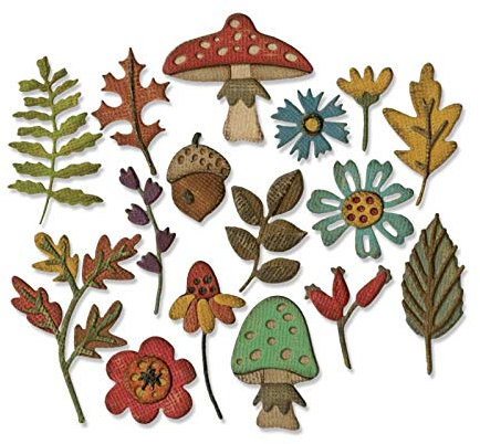 Stanzschablonen Stanzformen Kranzfünfzackige Blumen, Pilze für Kartenherstellung, MetallStanzformen für Papierbastelarbeiten, DIYPrägeschablonen