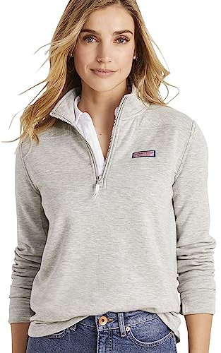 Vineyard Vines Women's Dreamcloth Relaxed Shep Shirt, Light Gray Heather, S