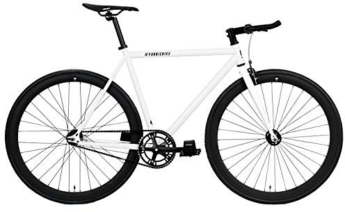FabricBike - Original Pro Collection, Hi-Ten Stahl, Fahrrad Fixed Gear, Single Speed, Urban Commuter, 8 Farben und 3 Größen, 10,45 kg (Talla M). (Pro White & Matte Black, L-58cm)