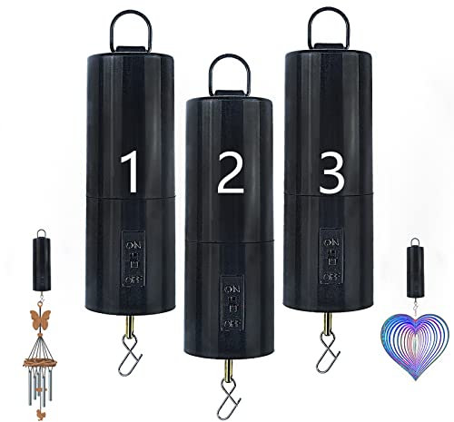 3 Stück Windspiel-Motor zum Aufhängen, batteriebetrieben, 20 U/min, rotierender Motor, vielseitig einsetzbar, für Windspiel, Outdoorskulpturen, mittlere Geschwindigkeit (3 Stück) schwarz