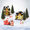 Weihnachtsdorf mit Beleuchtung Groß, Weihnachtsdorf Figuren Set mit LED, Weihnachtsdorf Weihnachtsbaum Miniatur, Weihnachtsdeko Figuren Tisch Deko, Weihnachtsdeko zum BAU Chic Selber Machen