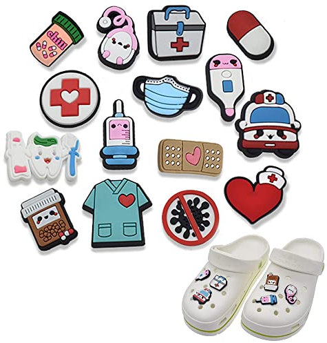 YGCHEN Medizinisches Schuh Charms Cartoon Schuhe Dekoration Karikatur Schuhanstecker Clog Schuhschmuck Knöpfe Schuh Anstecker für Kinder Frauen und Männer (30 Stück)