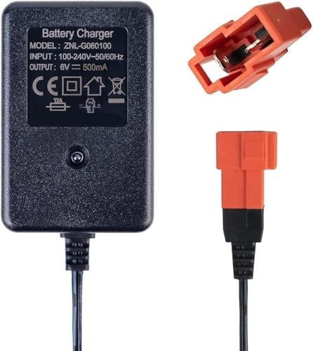 6 Volt Batterieladegerät für Aufsitzspielzeug 6V Kinder Aufsitzauto Ladegerät, 6V Elektroauto Aufsitzspielzeug Batterie Stromadapter Vierkantstecker