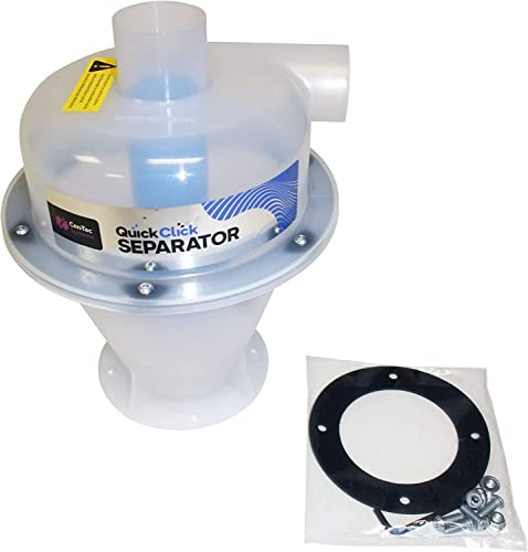 Cen-Tec Systems Quick Click Translucent Dust Collection Cyclone Separator | Filter for Workshop, Wet/Dry Vacuum Extractor.