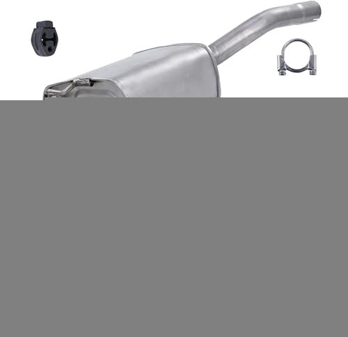 BESTPRICE Auspuff Schalldämpfer Set 1x Mittelschalldämpfer, 1x Endschalldämpfer, mit Montagematerial Kompatibel mit FORD FOCUS Mk1 (DAW, DBW)