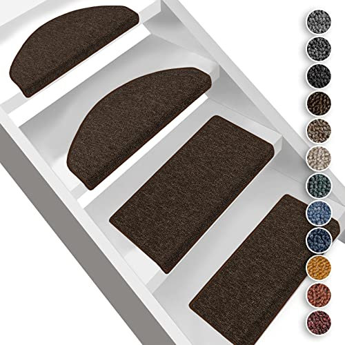 casa pura Stufenmatten London 15er SparSet 11 Farben sauber eingekettelt, Starke Befestigung, stabile Winkelschiene/Farbe Dunkelbraun, rechteckig