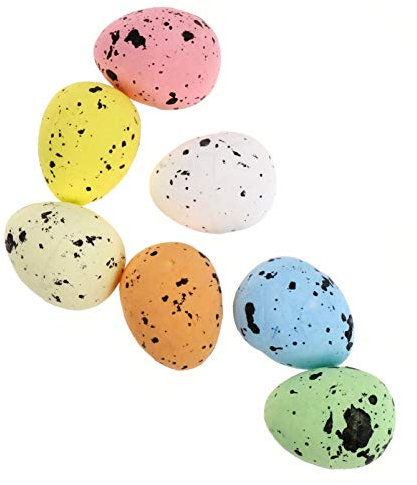 TENDYCOCO 100 Stücke Ostereier Lose Gefälschte Styropor Eier DIY Zubehör Basteln Styropor Ostereier Dekoration Für Kinder Kinder (Farblich Sortiert)