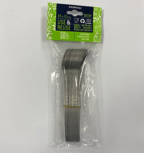 Pintinox, 50 cucchiaini bibita 18,5 cm, CATERING, Use&Reuse, acciaio inox nichel free, alternativa alla plastica monouso