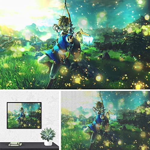 PAWCA 5D DIY Diamond Painting,The Legend Of Zelda, Diamond Painting Stickerei Kit Diamond Cross Stitch Full Diamond Mosaik Home Decor-50x60cm