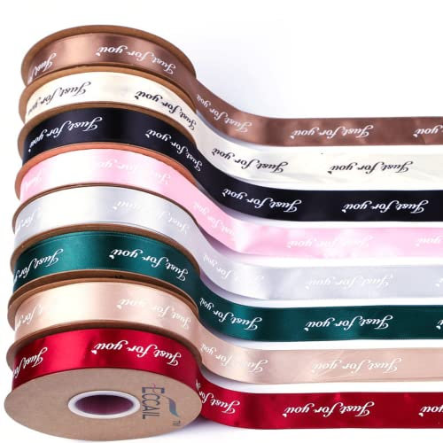 Individuell bedrucktes Ripsband, festes Stoffband für Geschenkverpackungen, Stuhlschärpe, Valentinstag, Hochzeit, Geburtstag, Party, Dekoration, Haarblumen, Basteln, Nähen (50 mm Band, 45,7 m Druck)
