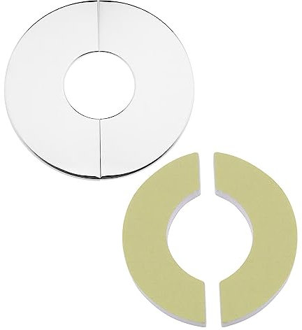 Be In Your Mind 4 Stück Wand Split Flansch Runde Rosettenplatte aus Edelstahl Selbstklebende Rohrloch Dekorationsabdeckung für Verschiedene Rohre Silberfarben 51mm Innendurchmesser