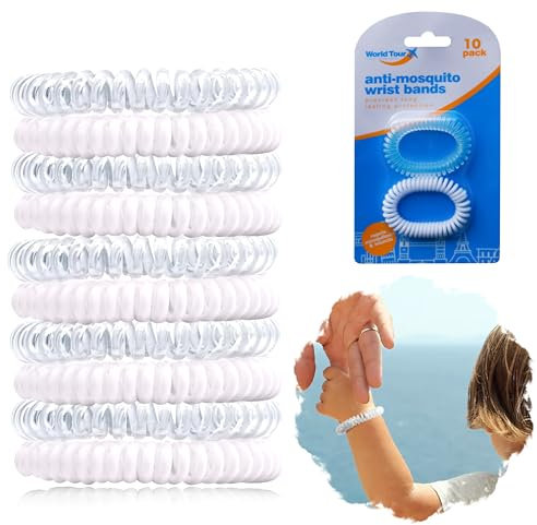 10Pcs Mosquito Repellent Wristbands - Deet-Free, Waterproof, 100+ Hours Protection, Washable, Travel & Outdoor Use for Adults & Kids
