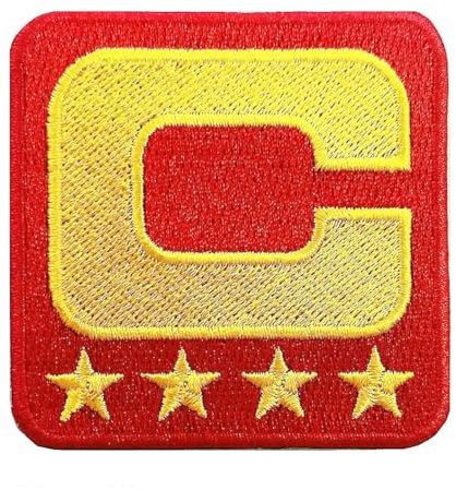 Smc Store Red Captain C Patch (4 Gold Stars) Logo Patch Embroidery American Football Fan Favorite Team Iron On Sew On Embroidered Patch