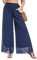 Famulily Damen Vintage Chiffon Lounge Hose Damen Plus Größe Volle Länge Bequeme Hose für Party Marineblau XL