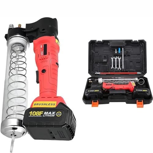 CYMYYDS Battery Powered Cordless Grease Gun, 18V Electric Grease Gun Professional High Pressure 12000PSI Mechanical Gear Greaser, for Agricultural Machinery, Ships, Trucks