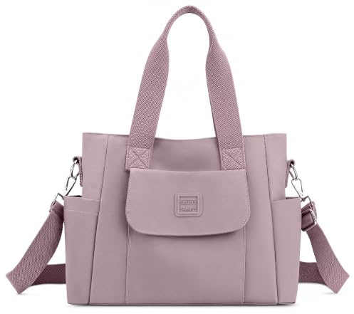 SODOLLEE Borsa Donna Tracolla Grande Borse a Spalla Leggera Borsa a Mano Casual Borsetta Ragazza Borsa da Donna Impermeabile Nylon per Scuola Lavoro Shopping Viaggio Viola