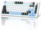 MageGee 75% Mechanical Gaming Keyboard, Compact Blue Backlit Wired Gaming Keyboard with Brown Switches, EVA Foam, Knob Control, STAR75 Portable NKRO PC Gaming Keyboard - White & Blue