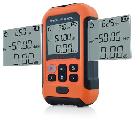 SKYSHL 800~1700nm -50~+26dBm Optisches Leistungsmessgerät und 650nm 30km VFL FTTH Optical Fiber Power Meter mit 2,5mm Universalstecker und FC/UPC-LC/UPC Adapter-SS103PVC12