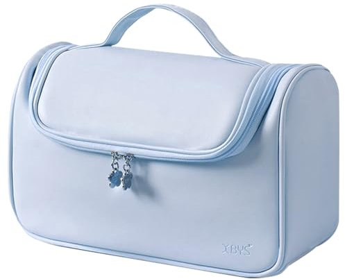 Veki Travel Carrying Case for Dyson Airwrap Styler and Shark Flexstyle, Portable Travel Storage Bag for Dyson Supersonic, Hanging Storage Organizer Bag for Hair Dryer and Attachments (Blue)