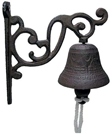 Antique Decorative Doorbell, Country House Cast Bell Flower Antique Handcraft Doorbell Wall Bell Cast Iron Antique Garden Bell (2) (2)