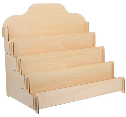 JEWEDECO Wooden Greeting Card Display Stand Portable Postcard Rack for Vendors Sturdy Limewood Plywood Easy Assembly for Retail Counters Craft Shows Versatile Sticker Holder Display