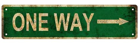 One Way Vintage Metall-Blechschild, Straßenschild, Heimdekoration, Raumdekoration, Wanddekoration, Badezimmer-Dekor, Bar-Dekor, Café-Dekor, Garagendekoration, 40,6 x 10,2 cm