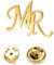 TEAMER Broche Personnalisée avec Nom Broches avec Lettres Initiales Personnalisées en acier inoxydable Broche avec plaque signalétique Bijoux tendance pour Femmes et Hommes (Or)
