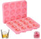 Rose Ice Cube Tray,12 Cavity Silicone Rose Ice Ball Maker, Food Grade Silicone Mold,Easy Release Large Ice Cube Form, Ideal for Chilled Drinks & DIY Treats, for Cocktails & Whiskey