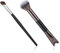 BOXOB 2pcs Pinceaux pour le Contour du Nez, 16cm 2 en 1 Forme de U Duveteux et Biseautés pour Sculpter Mettre en Valeur et Définir le Nez (Noir)