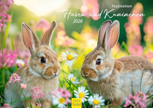 Edition Seidel Premium Kalender Faszination Hasen und Kaninchen 2026 Format DIN A3 Wandkalender Tierkalender Wildtiere Waldtiere Haustiere Tier Kinder