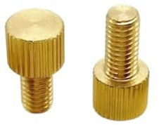 Lot de 2 vis à tête simple en laiton M3 M4 M5 M6, vis moletées à serrage manuel, vis décoratives(30mm,M6-2PCS)