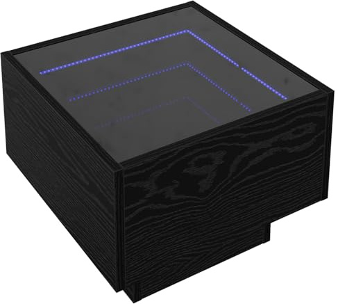 vidaXL Couchtisch Schwarz Eichen-Optik 40 x 40 x 30 cm Holzwerkstoff, Handgemachter Couchtisch, robust, funktional, stilvoller quadratischer, beige Holz Akzent für Wohnräume